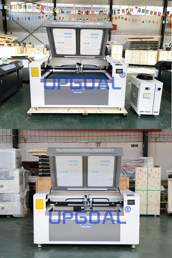 Mixed Live Focus Metal Non Metal CO2 Laser Cutter Machine with Dual Head 300W & 90W 1300*900mm for Stainless Steel/Carbon Steel/Wood/Acrylic