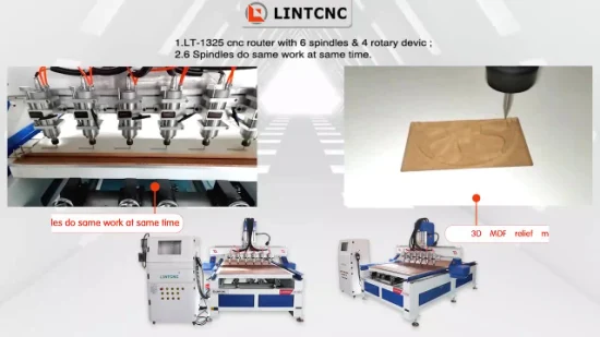 Günstiger Preis Hochspindel-Fabrikversorgung 1325 CNC-Fräser Holzmaschine 3D-Gravur-Holzbearbeitungsmaschine 4-Achsen-2030 1325 CNC-Fräser zum Schneiden Gravieren Fräsen